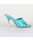 Mules en Cuir Asia bleues - Talon 9.5 cm