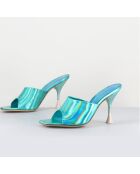Mules en Cuir Asia bleues - Talon 9.5 cm