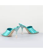 Mules en Cuir Asia bleues - Talon 9.5 cm