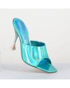 Mules en Cuir Asia bleues - Talon 9.5 cm