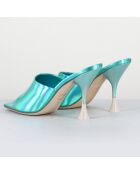 Mules en Cuir Asia bleues - Talon 9.5 cm