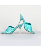 Mules en Cuir Asia bleues - Talon 9.5 cm