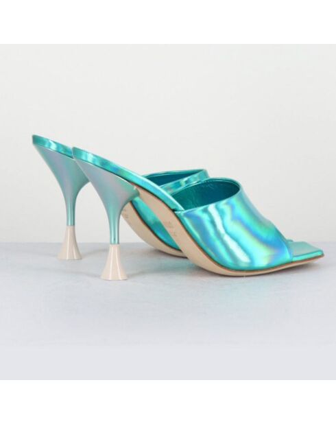 Mules en Cuir Asia bleues - Talon 9.5 cm