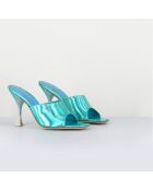 Mules en Cuir Asia bleues - Talon 9.5 cm