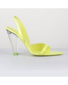 Sandales en Cuir Bridget jaune/vert - Talon 10.5 cm
