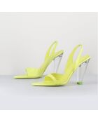 Sandales en Cuir Bridget jaune/vert - Talon 10.5 cm