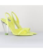 Sandales en Cuir Bridget jaune/vert - Talon 10.5 cm