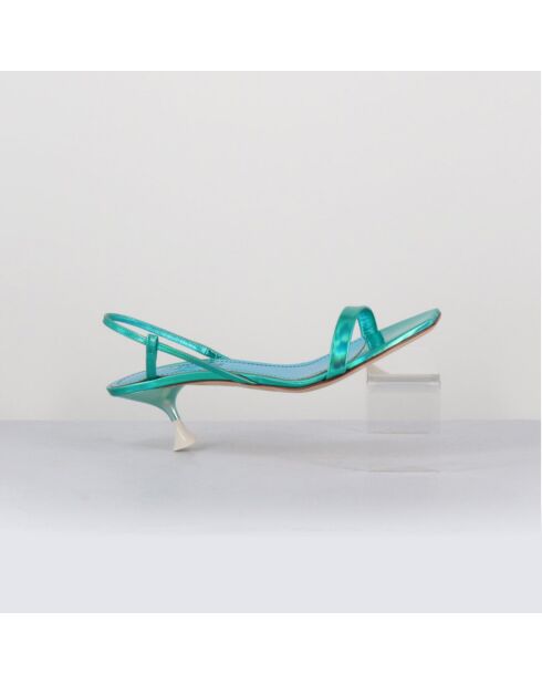 Sandales en Cuir Capri bleues - Talon 5.5 cm