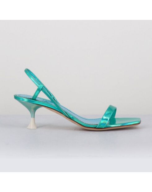 Sandales en Cuir Capri bleues - Talon 5.5 cm