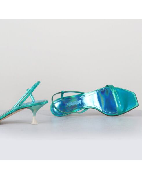 Sandales en Cuir Capri bleues - Talon 5.5 cm