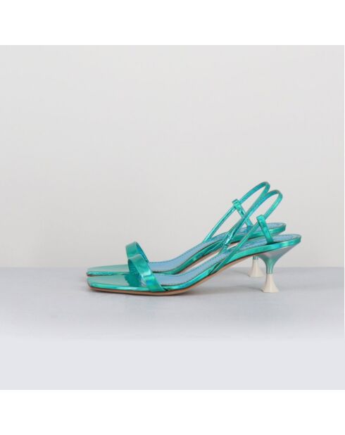 Sandales en Cuir Capri bleues - Talon 5.5 cm