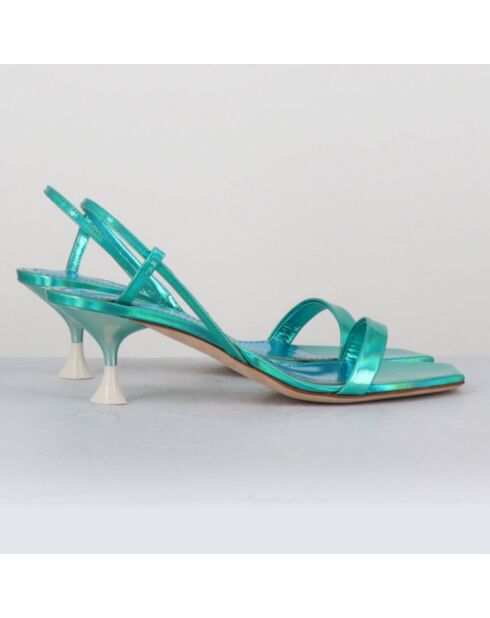 Sandales en Cuir Capri bleues - Talon 5.5 cm