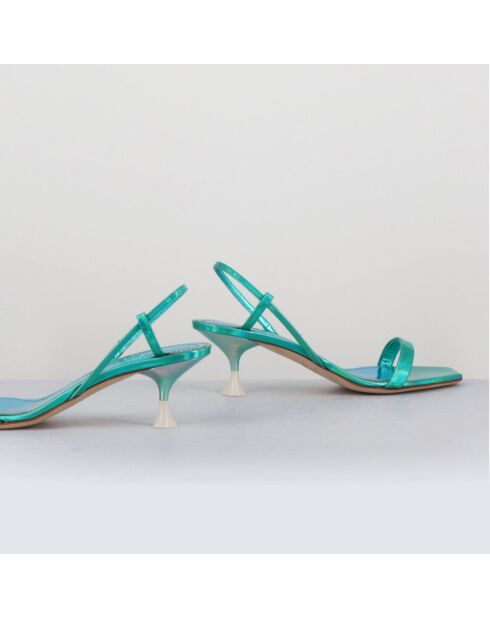 Sandales en Cuir Capri bleues - Talon 5.5 cm