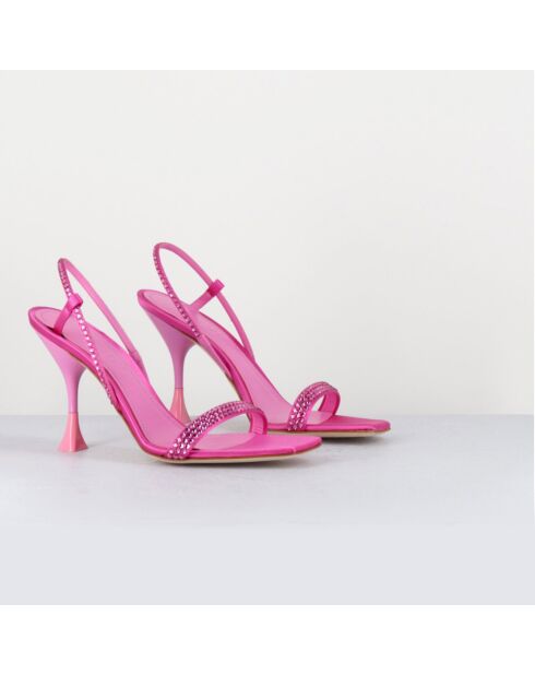 Rosafarbene Eloise Ledersandalen - 9,5 cm Absatz