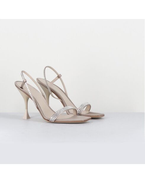 Nudefarbene Ledersandalen Eloise - 9,5 cm Absatz