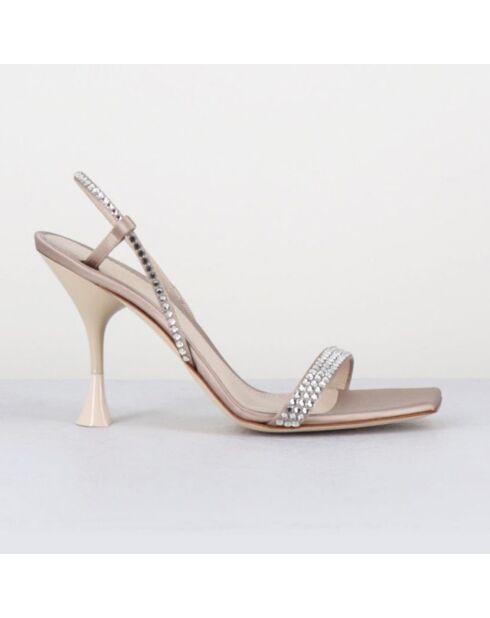 Nudefarbene Ledersandalen Eloise - 9,5 cm Absatz