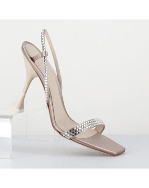 Nudefarbene Ledersandalen Eloise - 9,5 cm Absatz