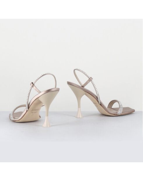 Nudefarbene Ledersandalen Eloise - 9,5 cm Absatz