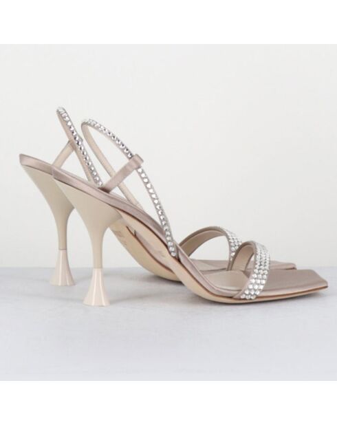 Nudefarbene Ledersandalen Eloise - 9,5 cm Absatz