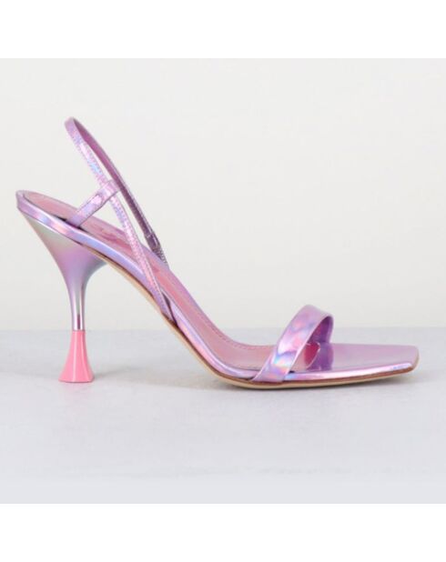 Rosafarbene Ischia-Ledersandalen - 9,5 cm Absatz