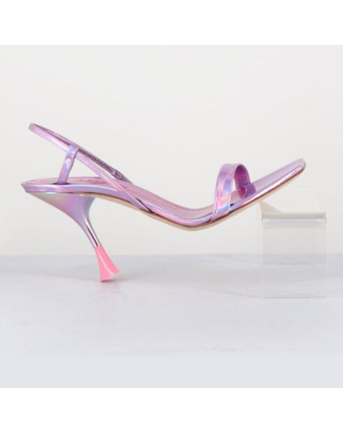 Rosafarbene Ischia-Ledersandalen - 9,5 cm Absatz