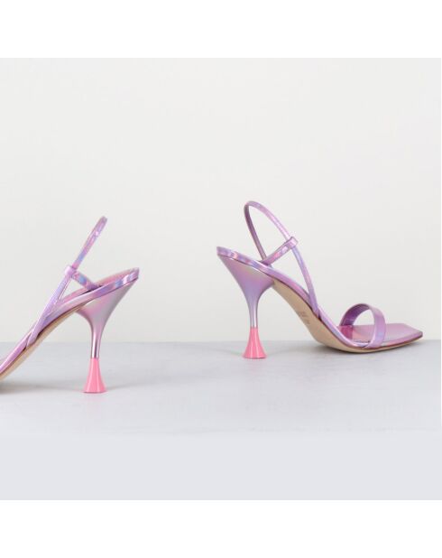 Rosafarbene Ischia-Ledersandalen - 9,5 cm Absatz