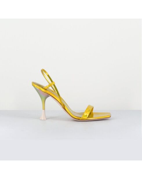 Gelbe Ischia-Ledersandalen - 9,5 cm Absatz