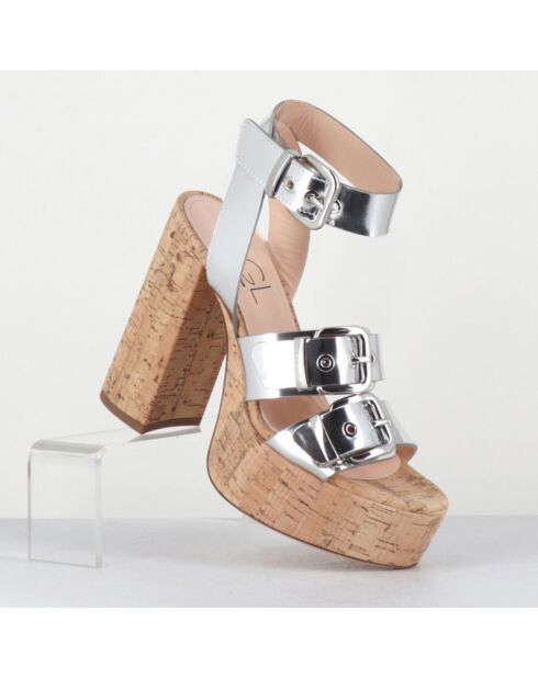 Sandales en Cuir Phile argentées - Talon 12.5 cm