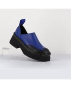 Sabots en Cuir Mercedes bleus - Talon 6 cm