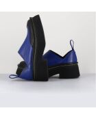 Sabots en Cuir Mercedes bleus - Talon 6 cm