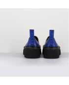 Sabots en Cuir Mercedes bleus - Talon 6 cm