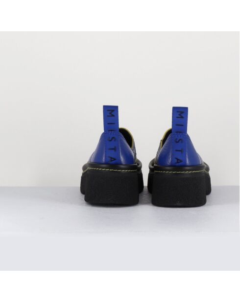 Sabots en Cuir Mercedes bleus - Talon 6 cm