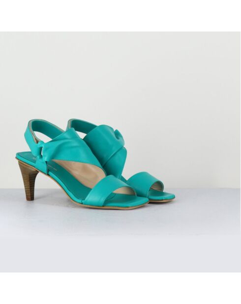 Sandali Cati in pelle turchese - tacco 7,5 cm