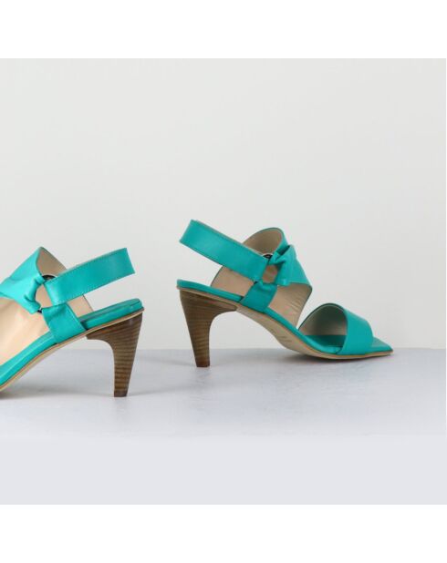 Sandali Cati in pelle turchese - tacco 7,5 cm