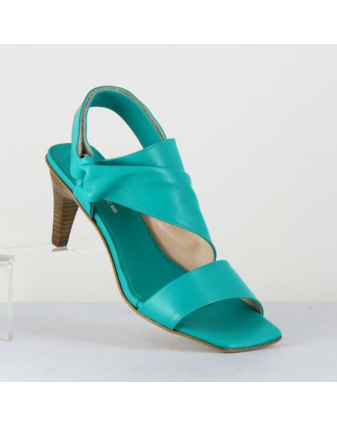 Sandali Cati in pelle turchese - tacco 7,5 cm