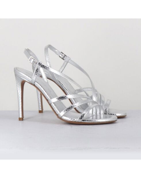 Sandali Korni in pelle argentata - tacco 10 cm
