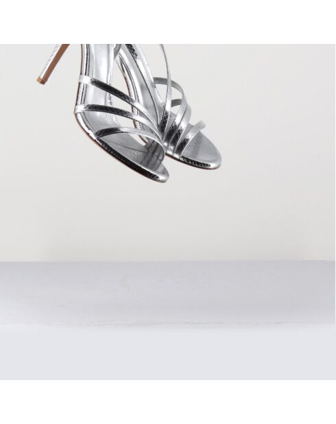 Sandali Korni in pelle argentata - tacco 10 cm