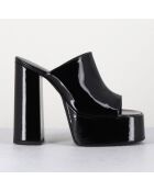 Sandales en Cuir verni Marchi noires - Talon 13 cm