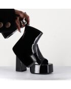 Sandales en Cuir verni Marchi noires - Talon 13 cm