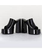 Sandales en Cuir verni Marchi noires - Talon 13 cm