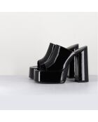Sandales en Cuir verni Marchi noires - Talon 13 cm