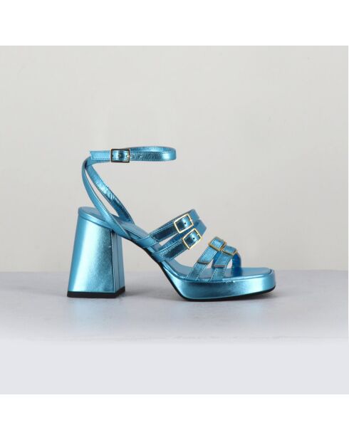 Sandali Minate in pelle blu - tacco 9,5 cm