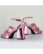 Sandales en Cuir Minate roses - Talon 9.5 cm