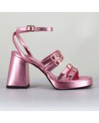 Sandales en Cuir Minate roses - Talon 9.5 cm