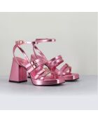 Sandales en Cuir Minate roses - Talon 9.5 cm