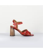 Sandales en Cuir rouges - Talon 8.5 cm