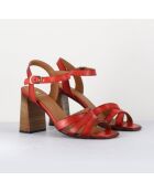 Sandales en Cuir rouges - Talon 8.5 cm