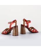 Sandales en Cuir rouges - Talon 8.5 cm