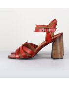 Sandales en Cuir rouges - Talon 8.5 cm