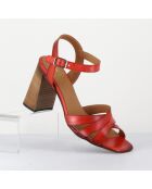 Sandales en Cuir rouges - Talon 8.5 cm